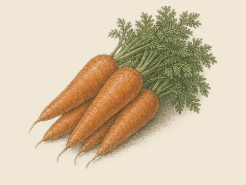 Illustration botanique de la carotte